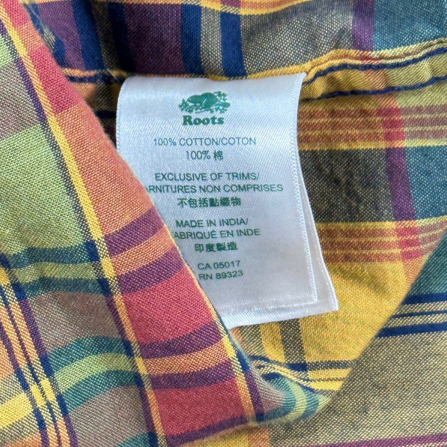 NWT Roots Canada Club Lake Shirt mens 2XL Autumn Leaf Plaid Button Up Workwear