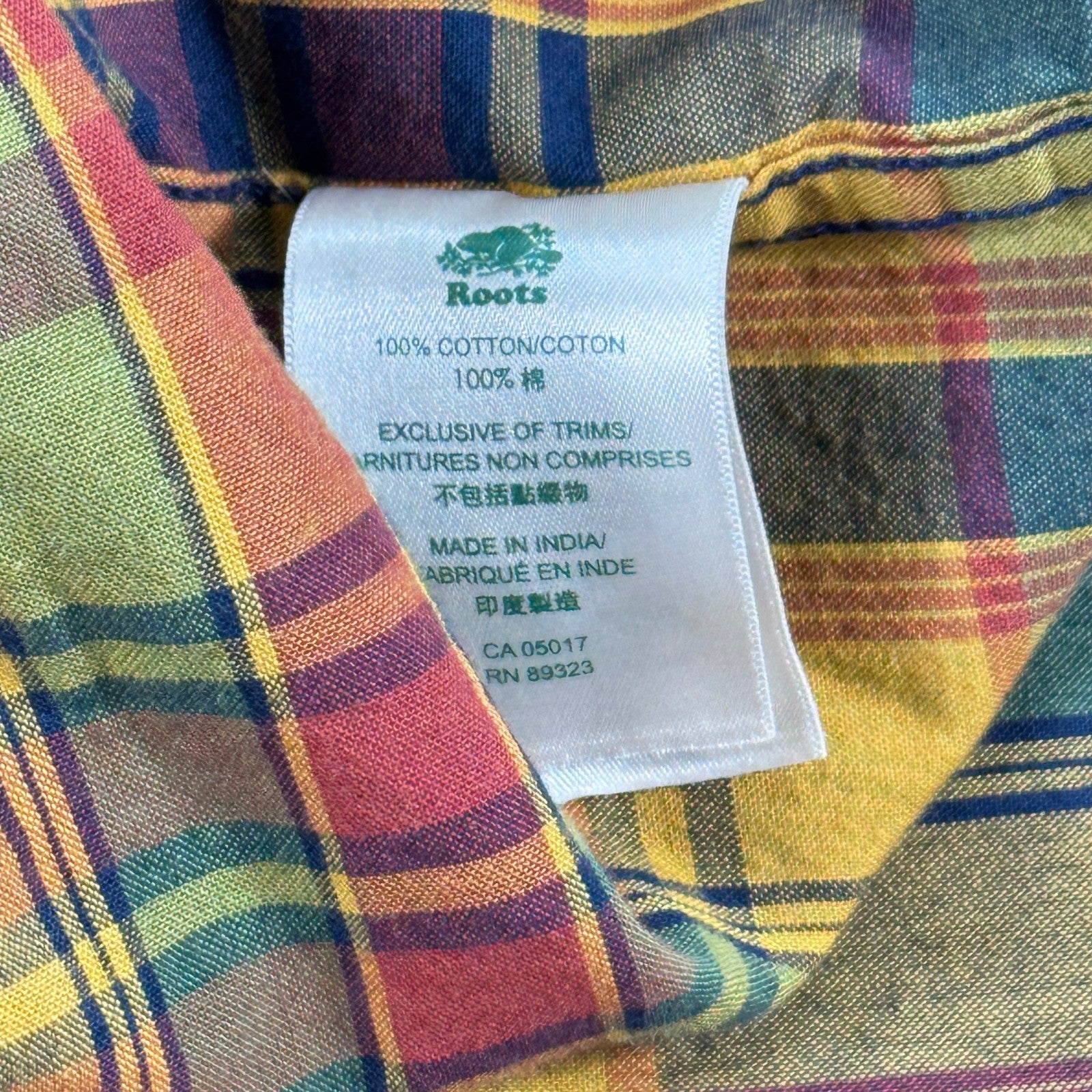 NWT Roots Canada Club Lake Shirt mens 2XL Autumn Leaf Plaid Button Up Workwear