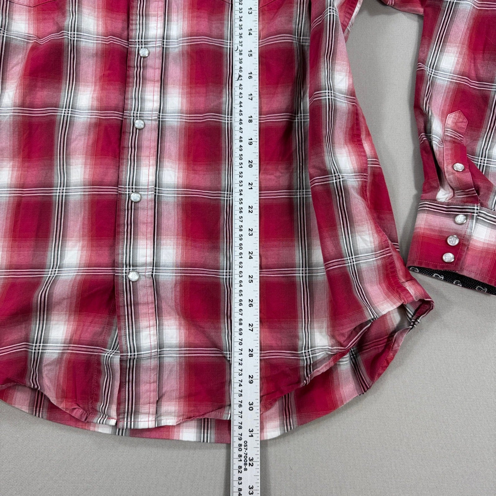 Stetson Shirt Mens XL Red Blue Plaid Western Pearl Snap Cowboy Rodeo Country