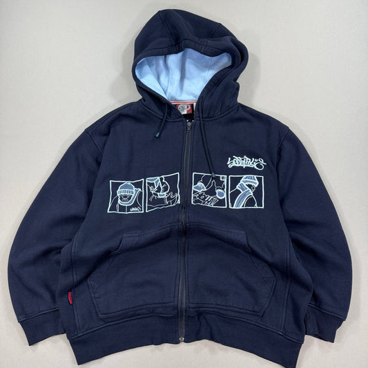 Vintage Y2K South Pole Hoodie Homies Graphitti Spray Paint mens Large Navy Blue