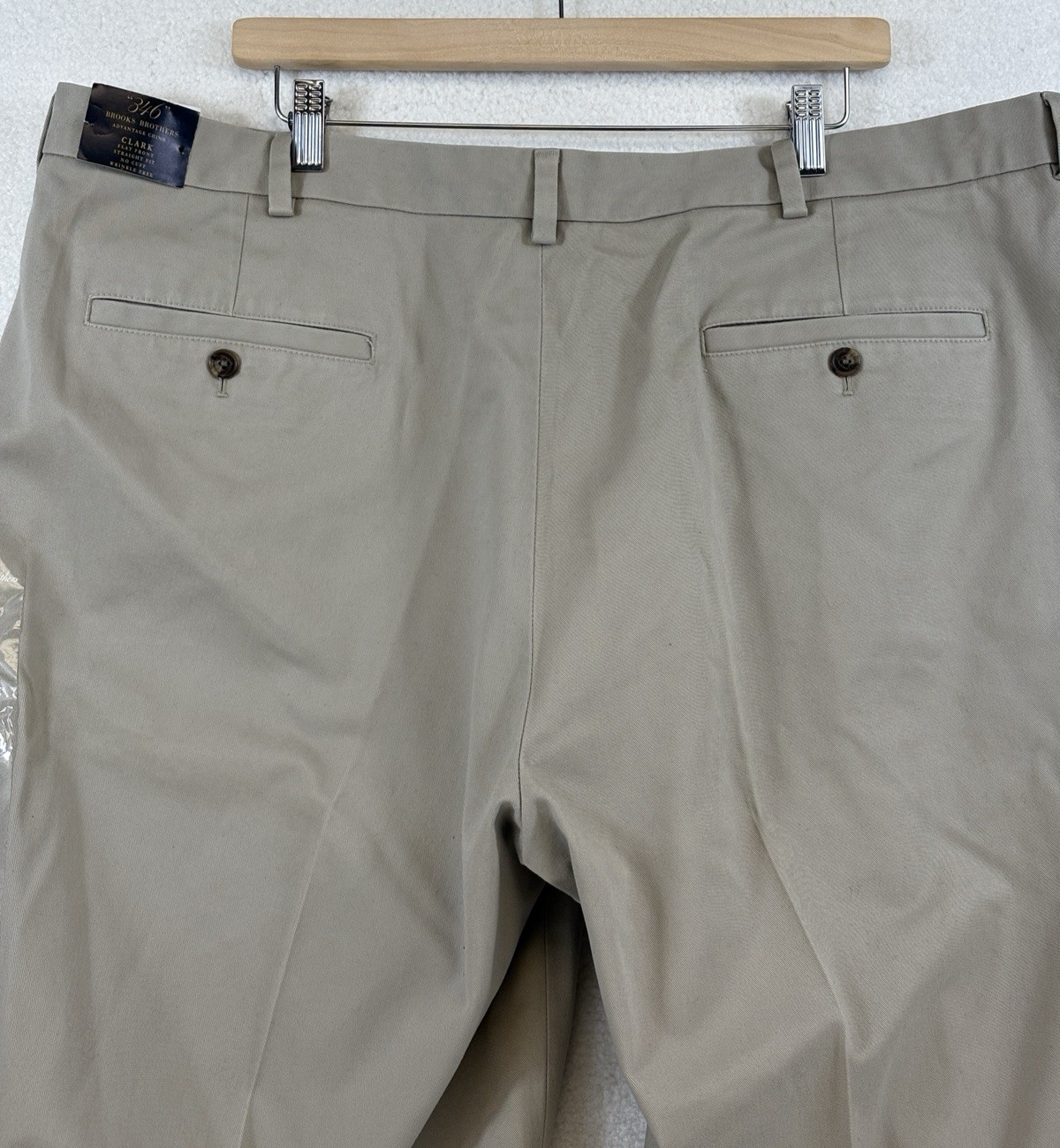 Brooks Brothers Chino Pants Mens 44x30 Beige Advantage Clark Fit NEW