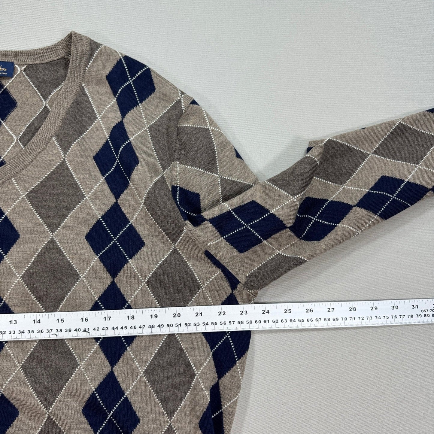 Brooks Brothers Sweater Extra Fine Italiano Merino Wool Argyle mens XL Knitted