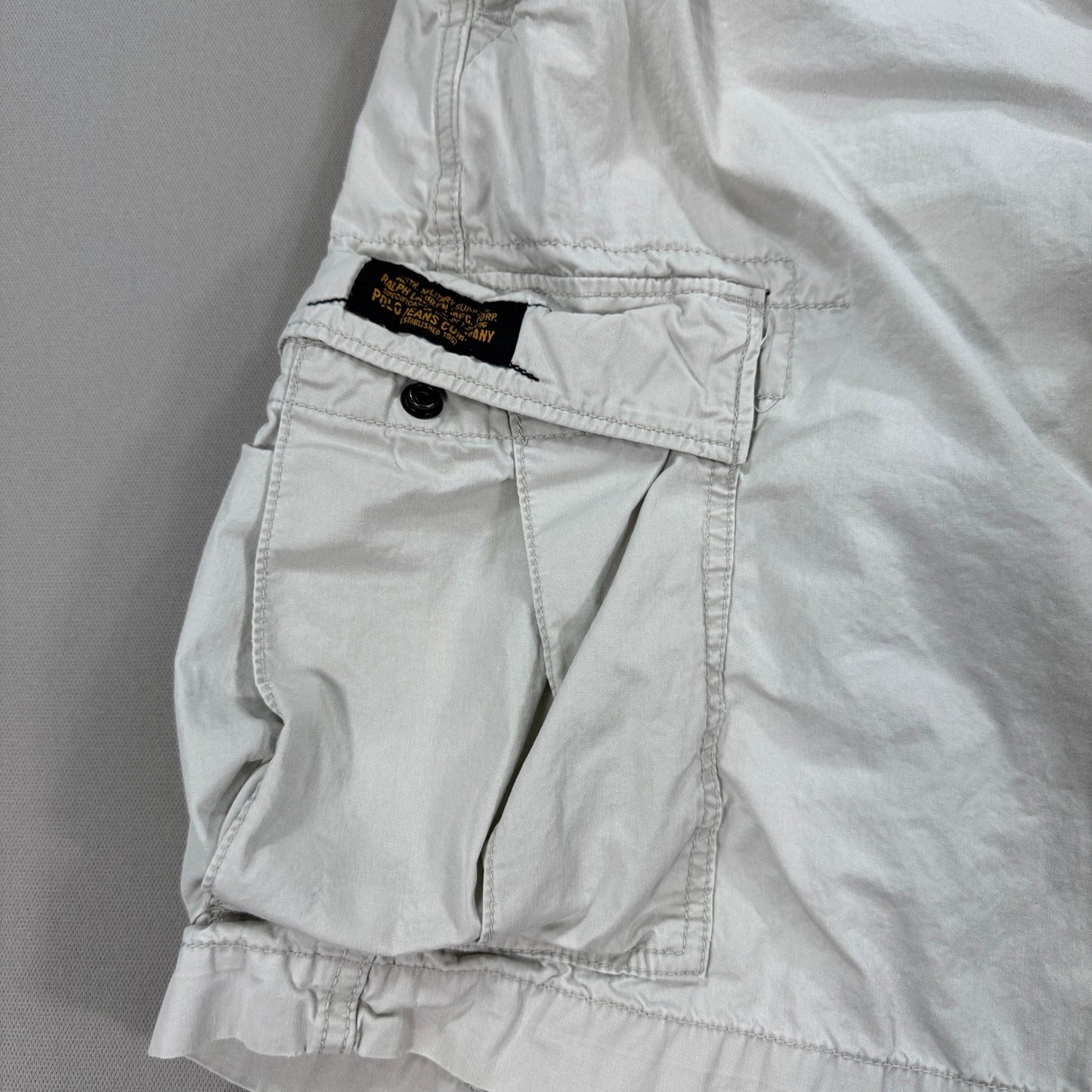 VTG Polo Jeans Co Ralph Lauren Military Surplus Cargo Shorts mens Size 34 Khaki