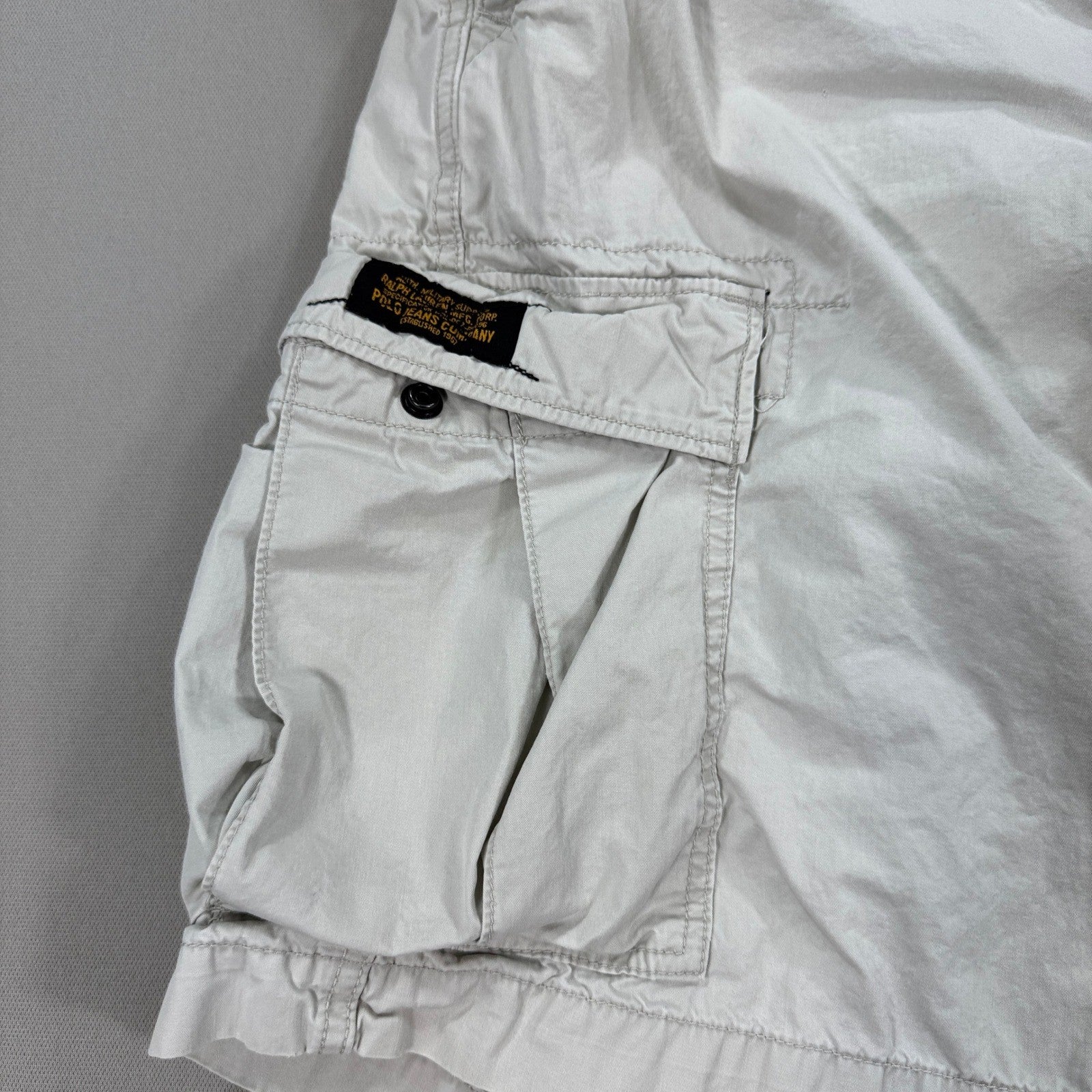 VTG Polo Jeans Co Ralph Lauren Military Surplus Cargo Shorts mens Size 34 Khaki