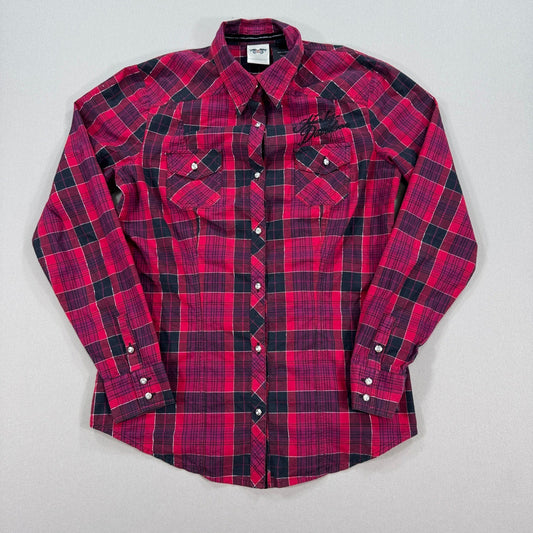 Vintage Harley Davidson Button Down Shirt Womens M Corset Embroidered Back