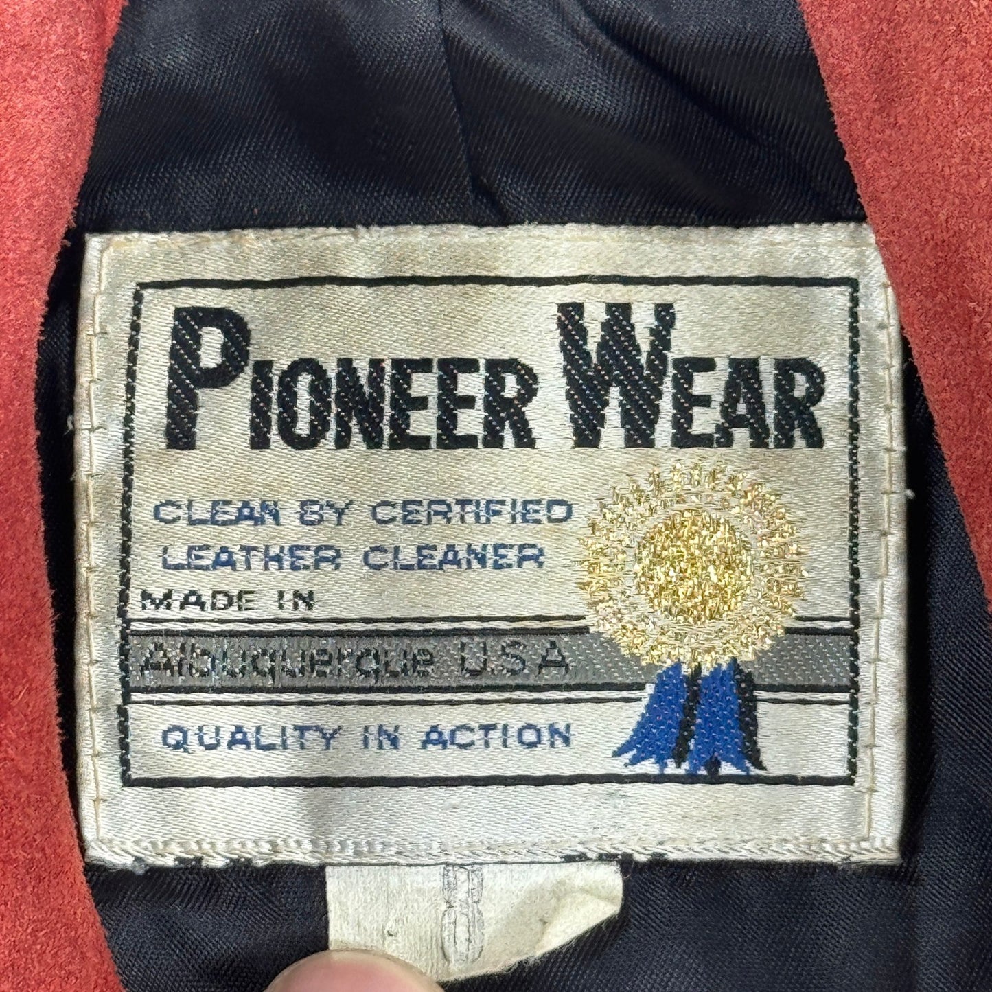 Vintage Pioneer Wear Suede Fringe Jacket Womens Sz 8 Red Cropped Western 70s/80s