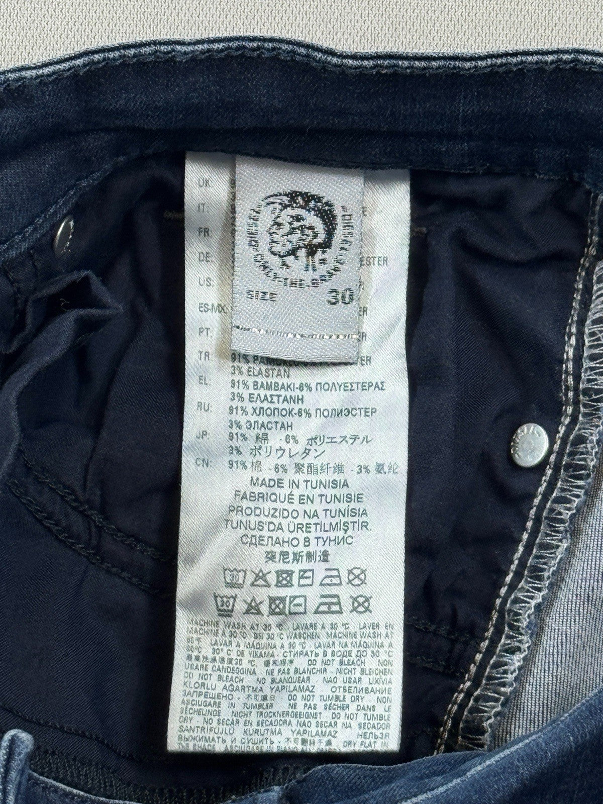 Diesel Jeans Skinzee High Womens 30x32 Blue Denim Super Slim-Skinny High Waist