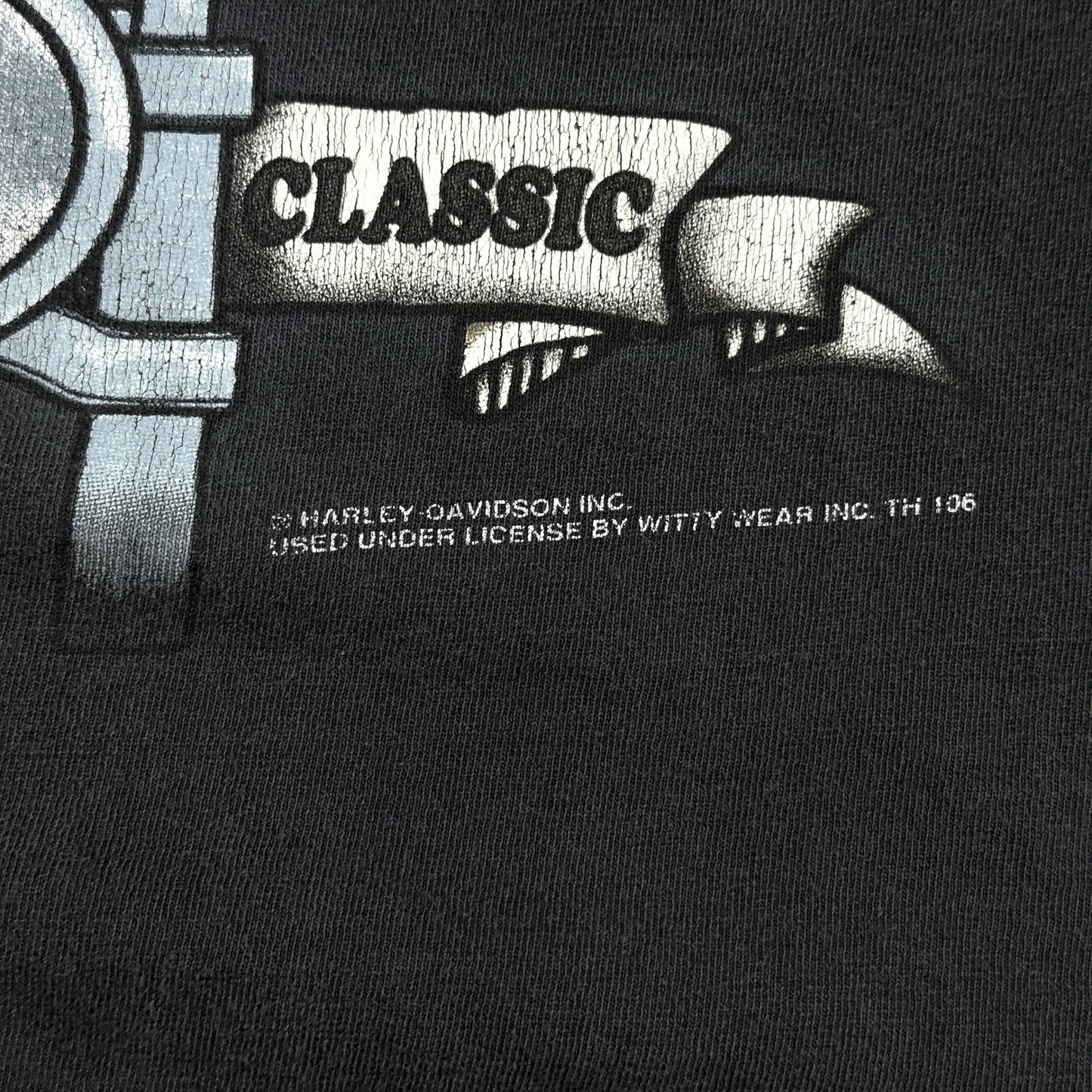 Vintage 90s Harley Davidson Taz T-Shirt Looney Tunes Graphic Print Mens XL Black