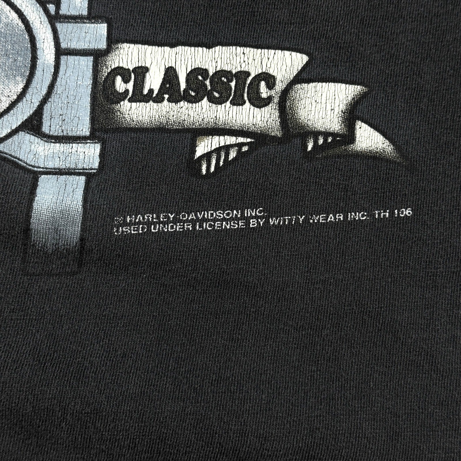 Vintage 90s Harley Davidson Taz T-Shirt Looney Tunes Graphic Print Mens XL Black