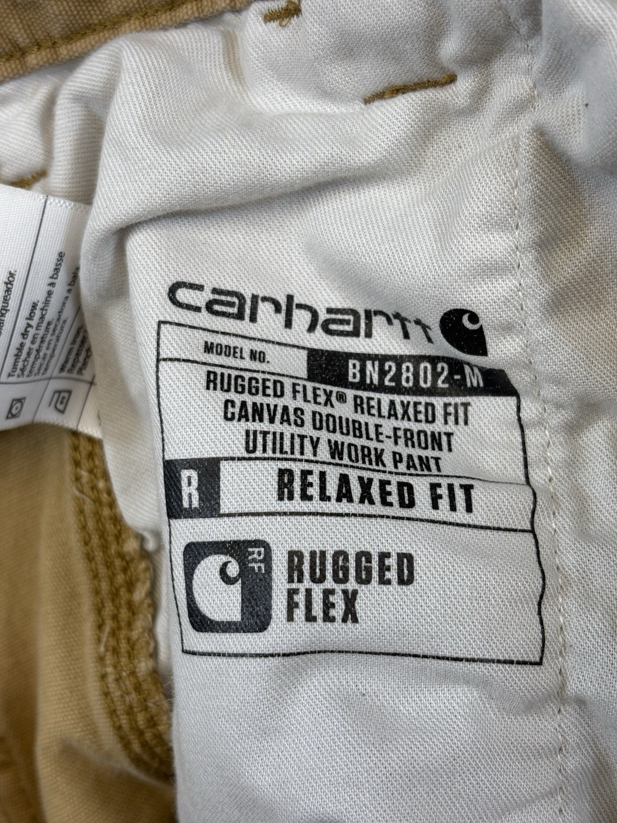 Carhartt Canvas Double Knee Brown Work Pants mens 38x30 Relaxed Fit Rugged
