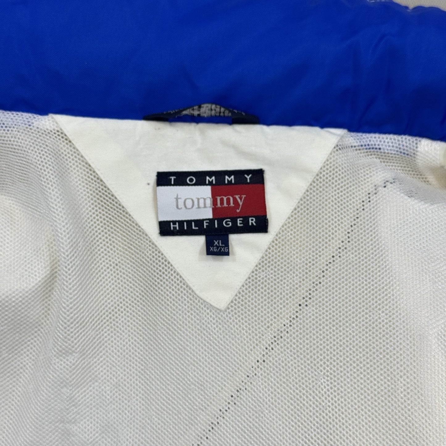 Vintage 90s Tommy Hilfiger Sailing Gear Jacket mens XL White Full Zip Hoodie