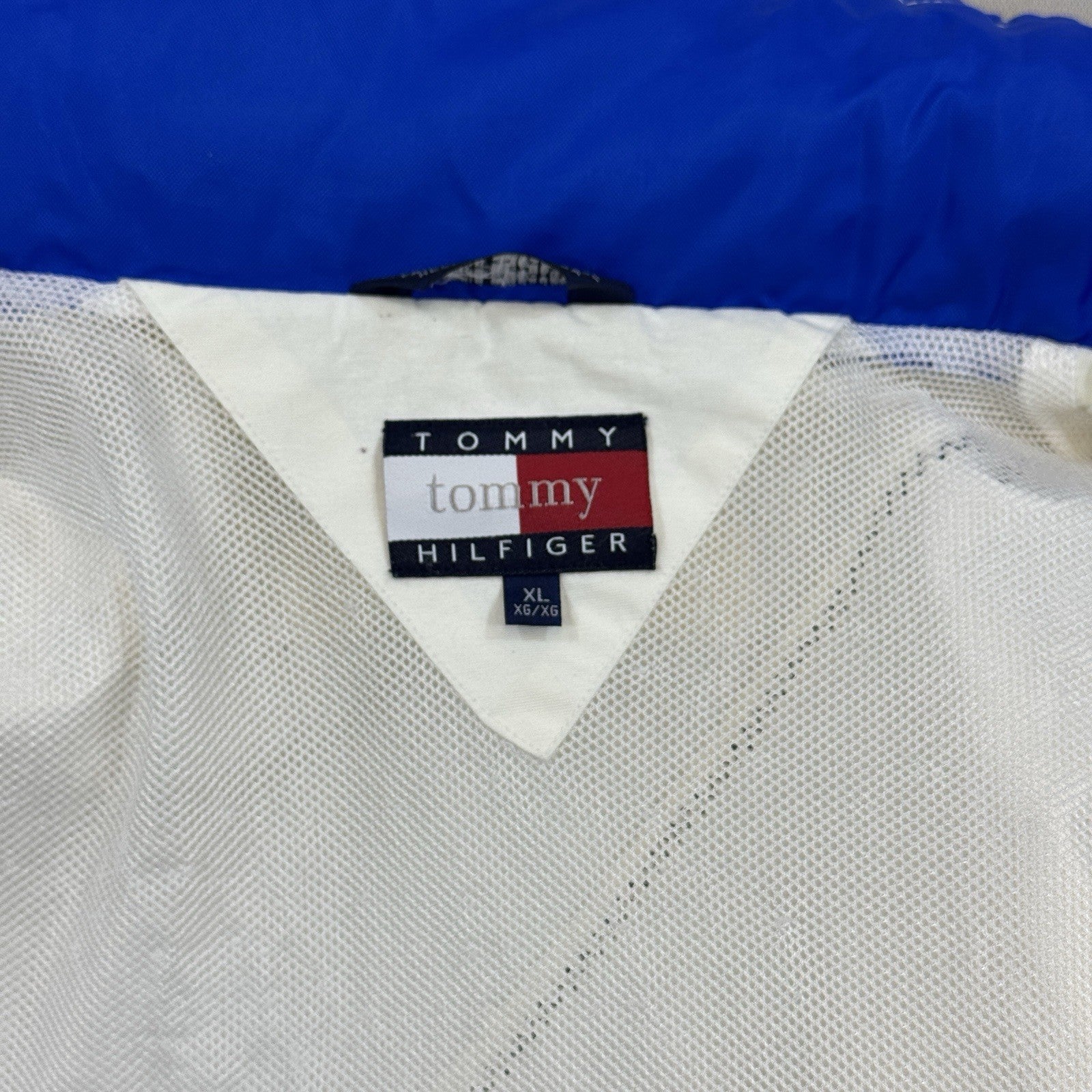 Vintage 90s Tommy Hilfiger Sailing Gear Jacket mens XL White Full Zip Hoodie