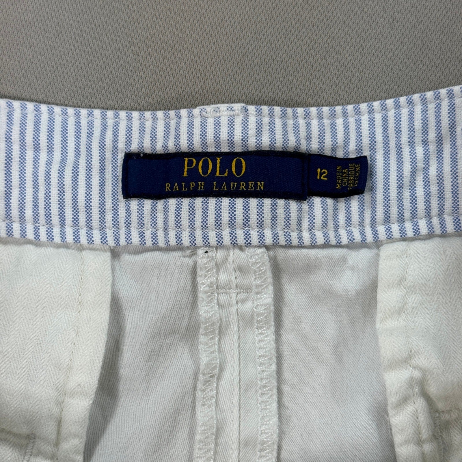 Polo Ralph Lauren Chino Pants Women's 12 White Straight Leg Casual Flat Front
