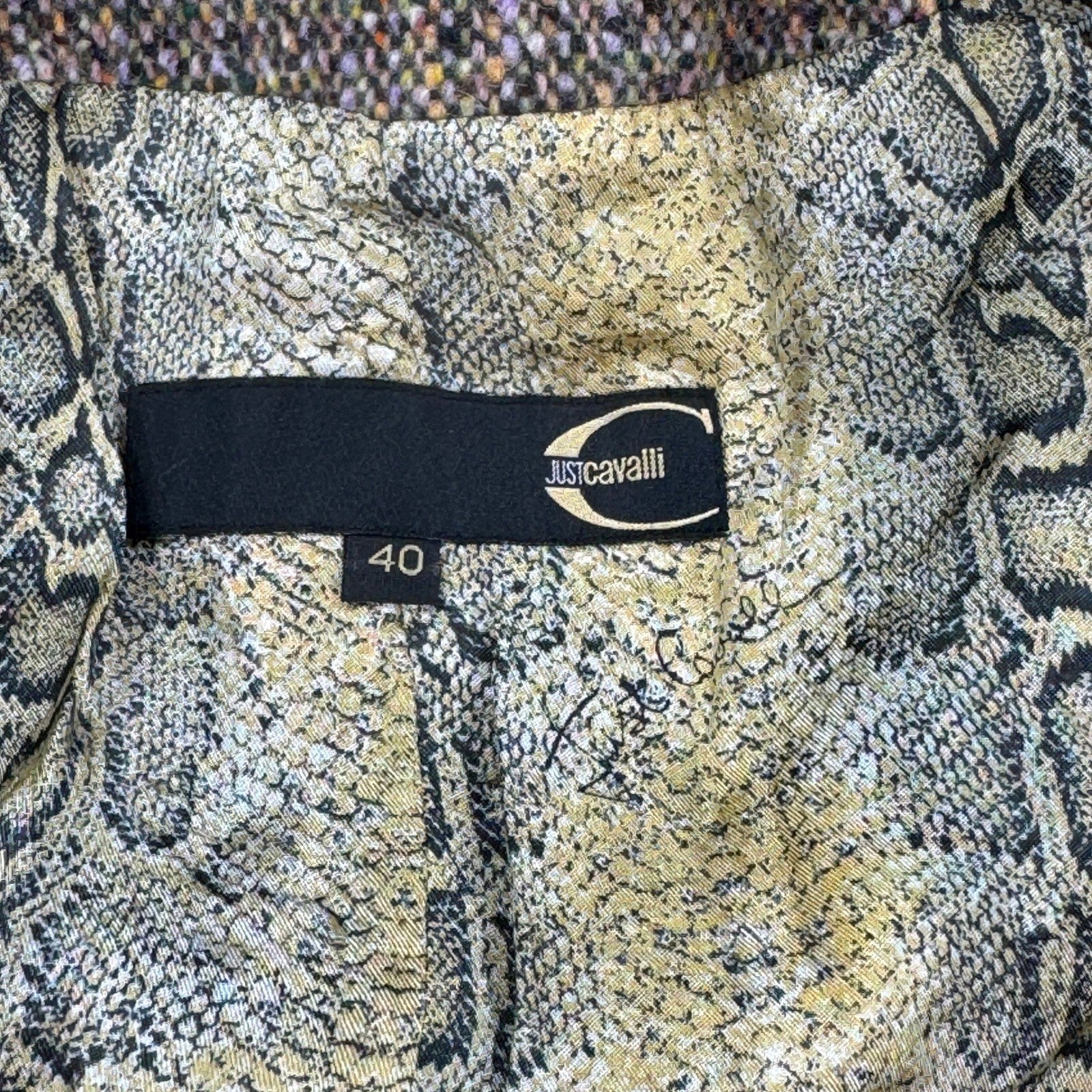 Roberto Cavalli Virgin Wool Long Coat Womens Sz 40 Lined Snap Buttons Authentic