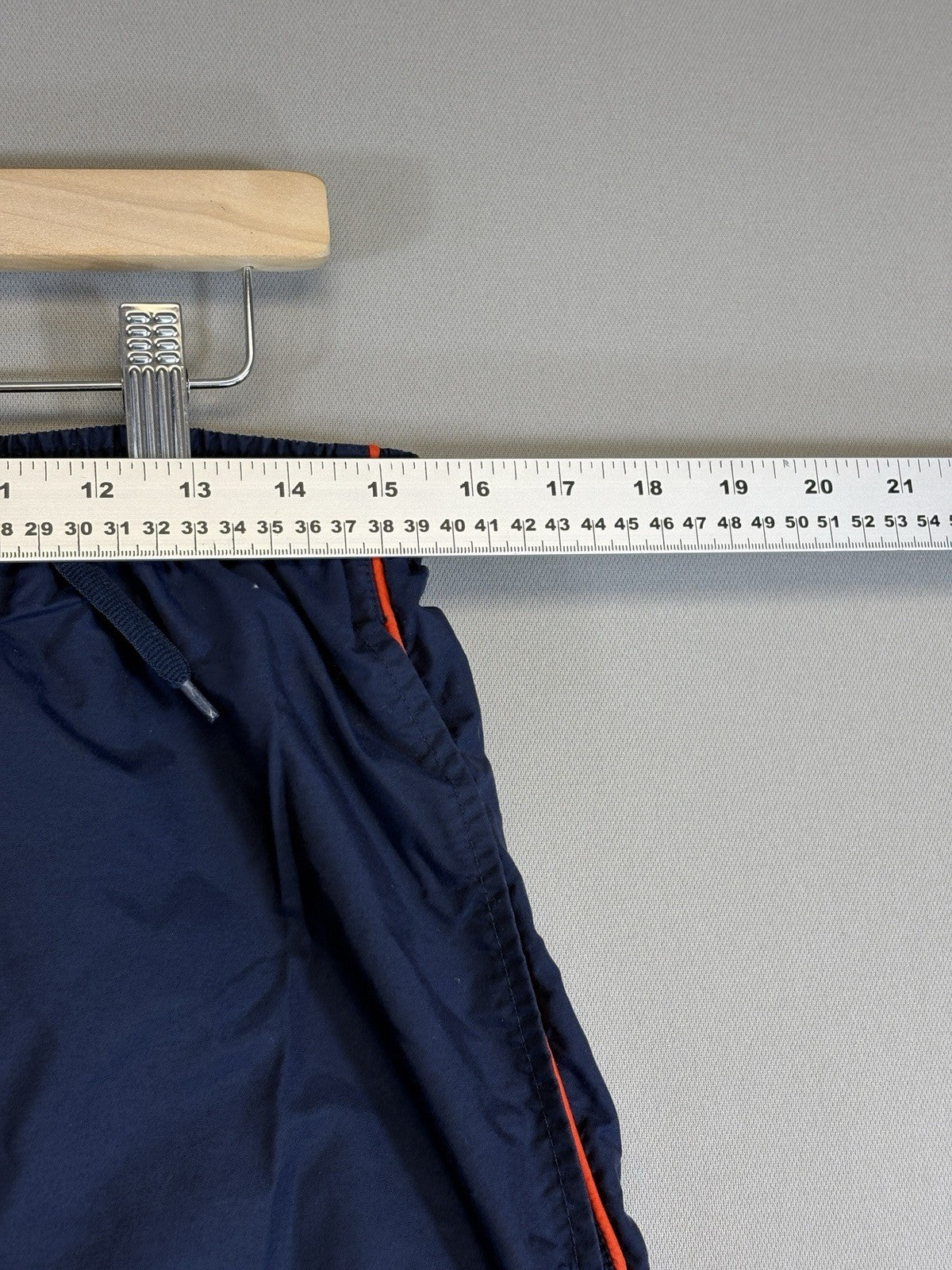 Vintage Nike Track Pants Mens Large Navy Blue Windbreaker Wide Leg Y2K Baggy Fit