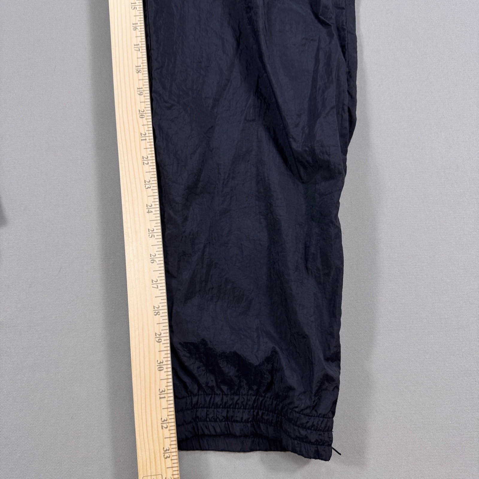 Vintage Adidas Track Pants Mens XL Black Nylon Ankle Zip Drawstrings Windbreaker