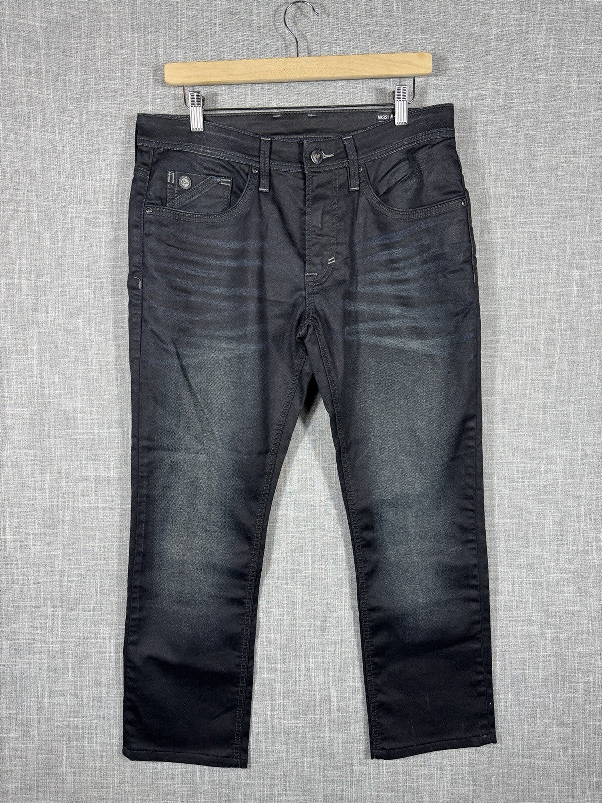 Buffalo David Bitton Ash X Skinny Stretch Black Jeans Dark Wash Mens 32x32