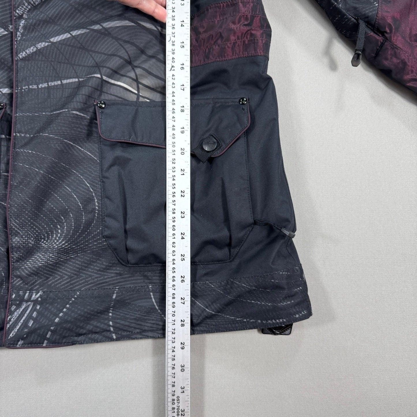 Oakley Snowboard Coat Anorak Fit Hooded Womens Large Gray Pink Insulated