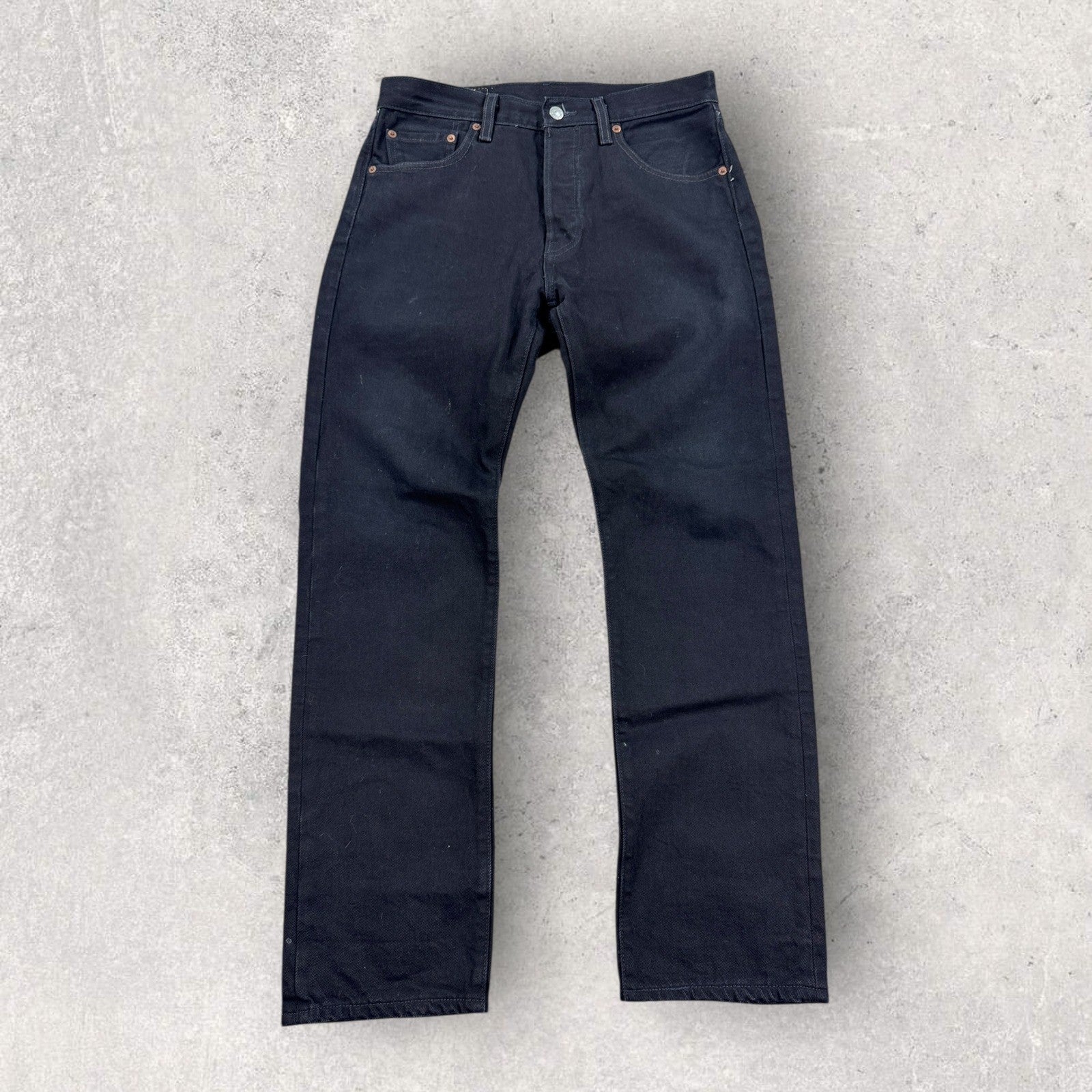 Levi's 501'93 Denim Jeans Big E Mens 29x30 Black Button Fly Straight Leg Premium