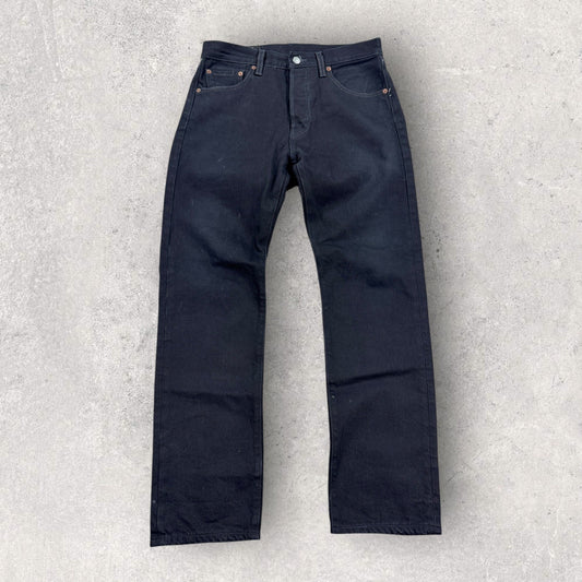 Levi's 501'93 Denim Jeans Big E Mens 29x30 Black Button Fly Straight Leg Premium
