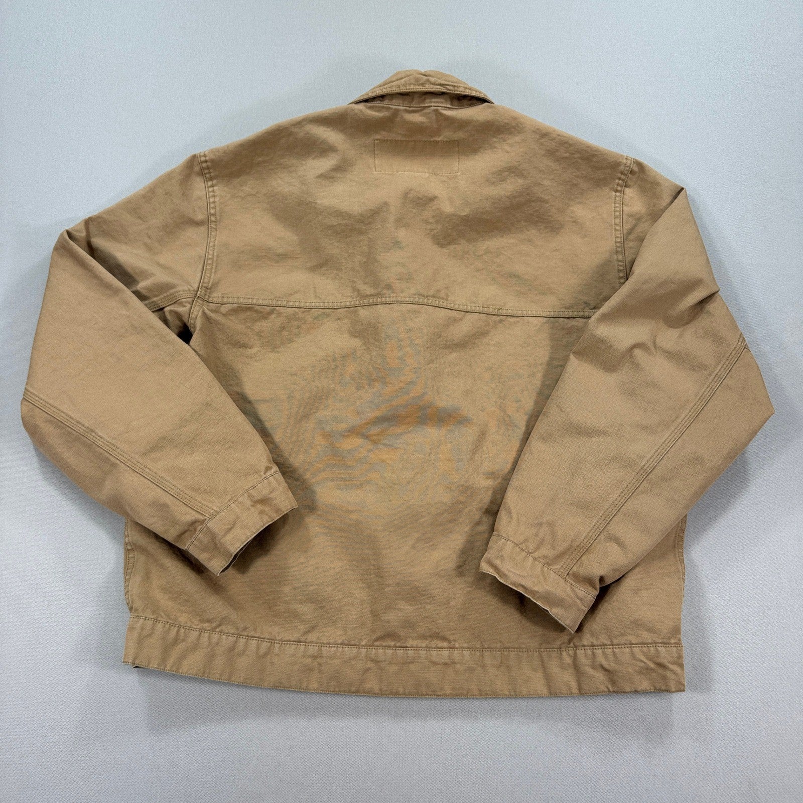 Eddie Bauer Canvas Work Jacket mens Large Brown Zip Up Barn Field Coat Workwear