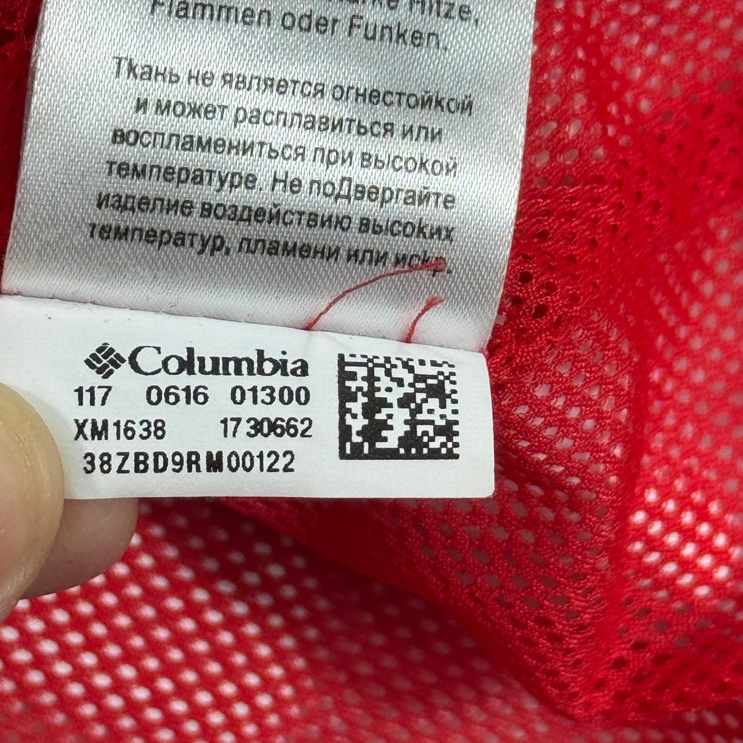 Columbia Manchester United Rain Jacket mens 2XL Red Packable Full Zip Hooded