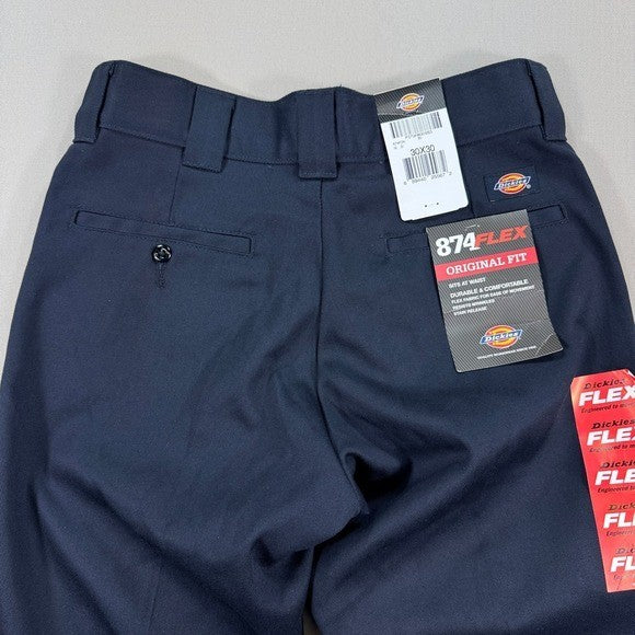 NWT Dickies 874 Flex Original Fit Work Pants mens 30x30 Blue Wrinkle Resistant