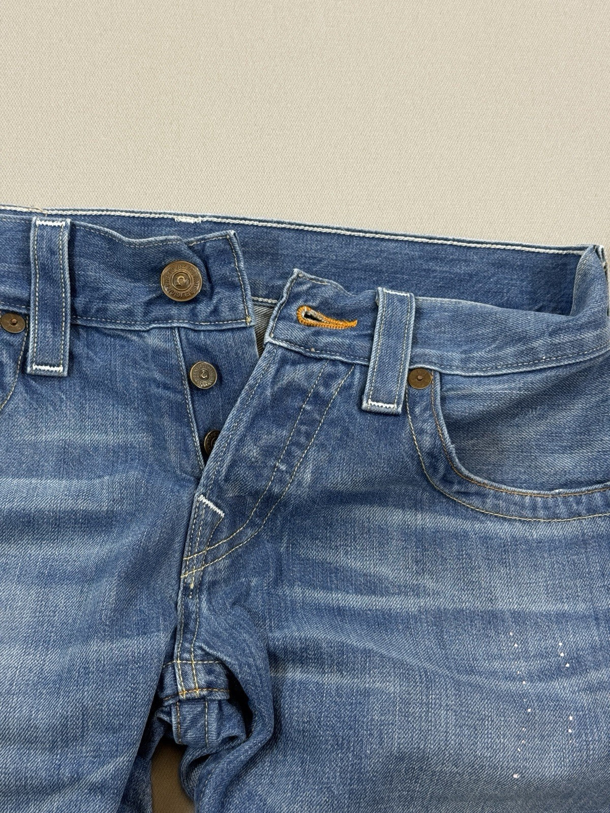 True Religion Buddha Brand mens Size 29 Blue Jeans Distressed Made In USA