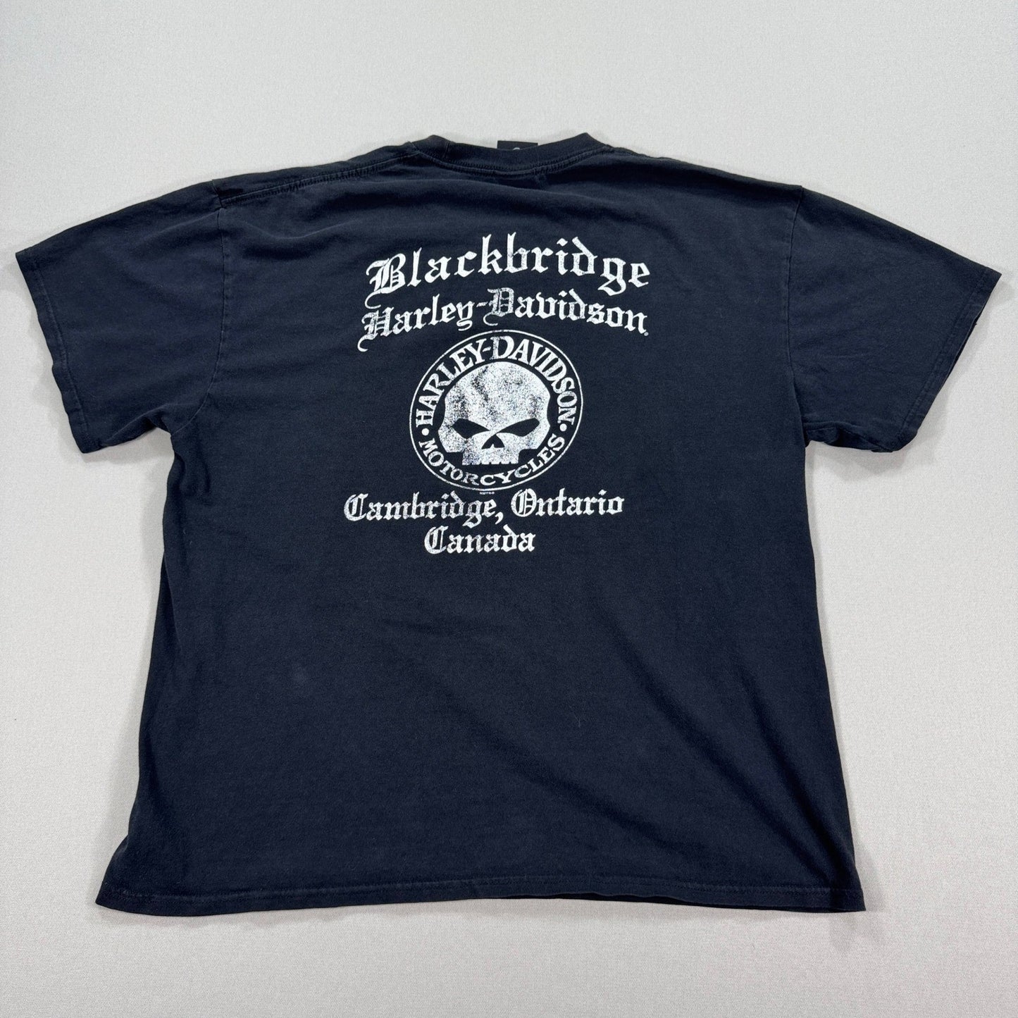 VTG Harley Davidson Graphic Skull T-Shirt mens XL Blackbridge Cambridge RARE