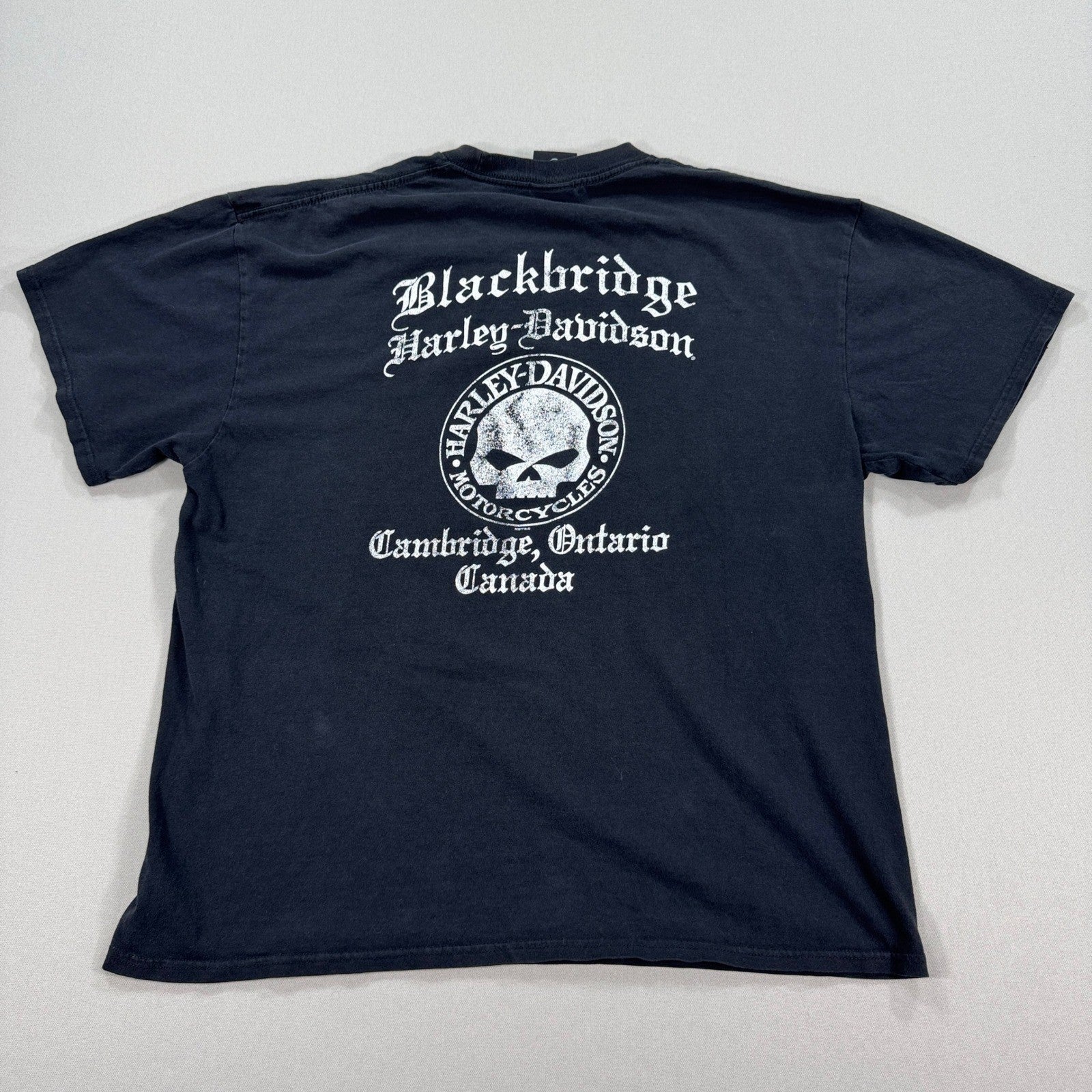 VTG Harley Davidson Graphic Skull T-Shirt mens XL Blackbridge Cambridge RARE