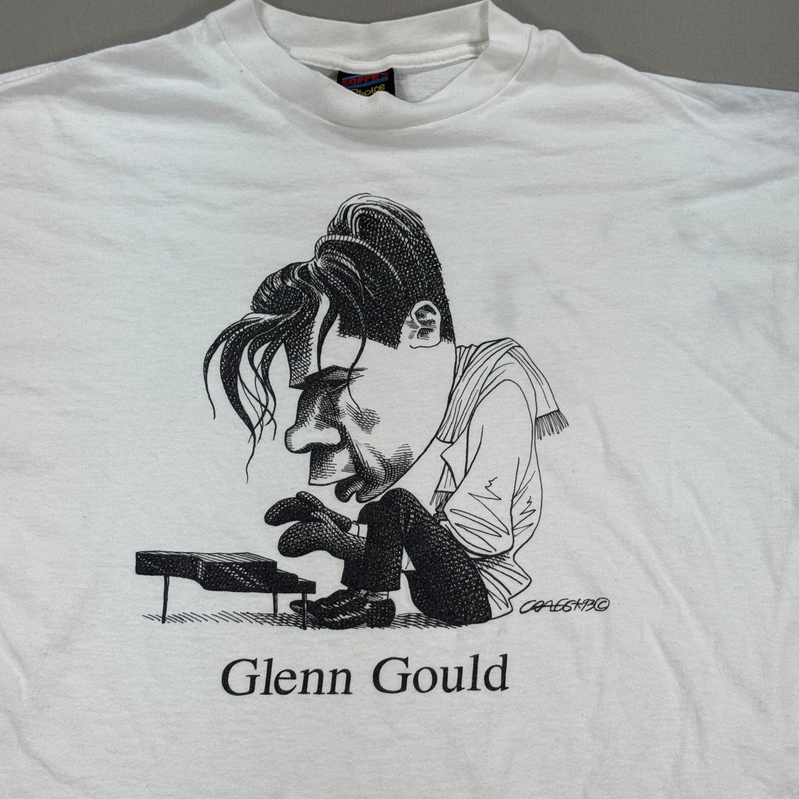 Vintage 1993 Glenn Gould Piano T-Shirt mens XL Graphic Tee Made In USA