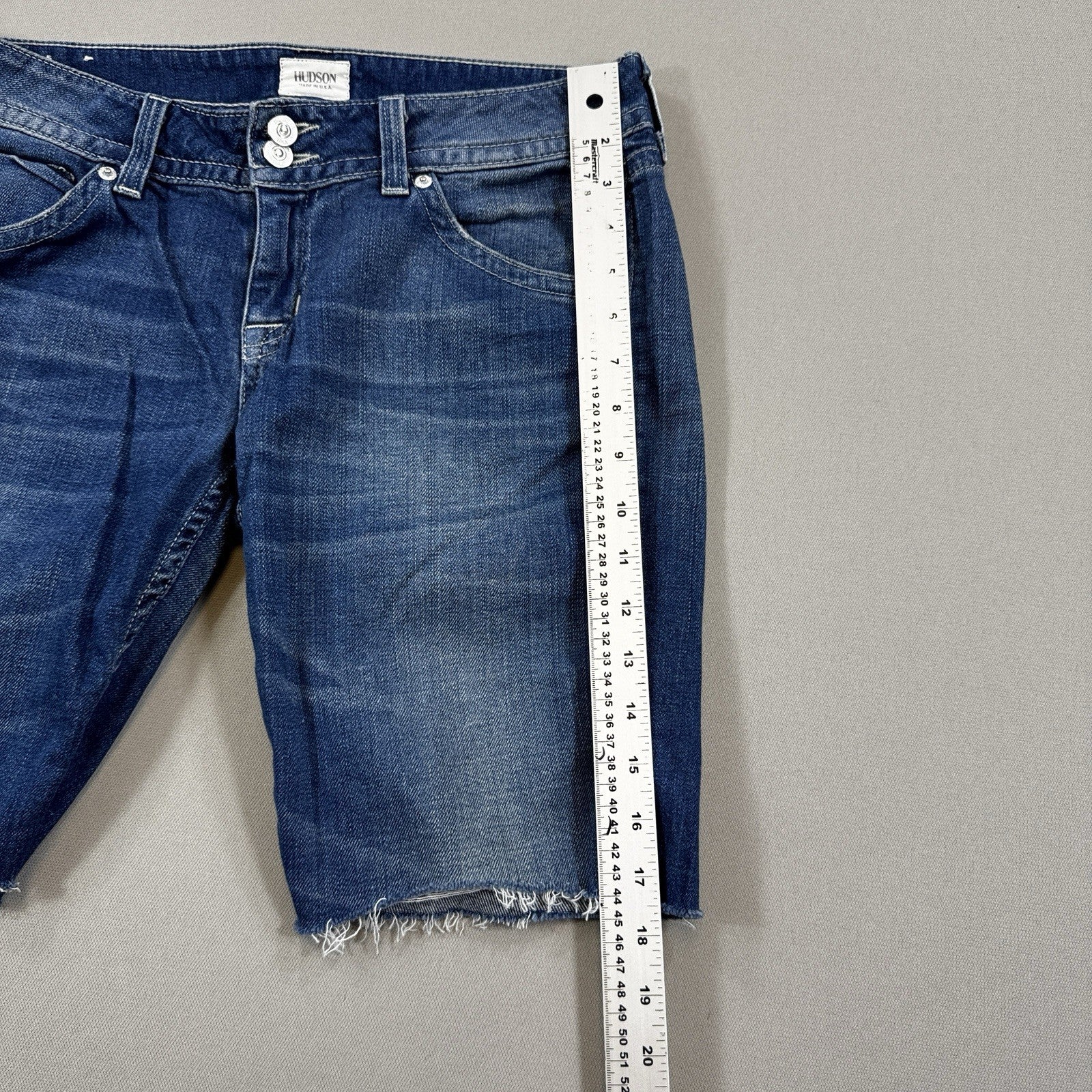 Hudson Jeans Womens Size 29 Blue Denim Cut Off Shorts Dark Wash Made in USA