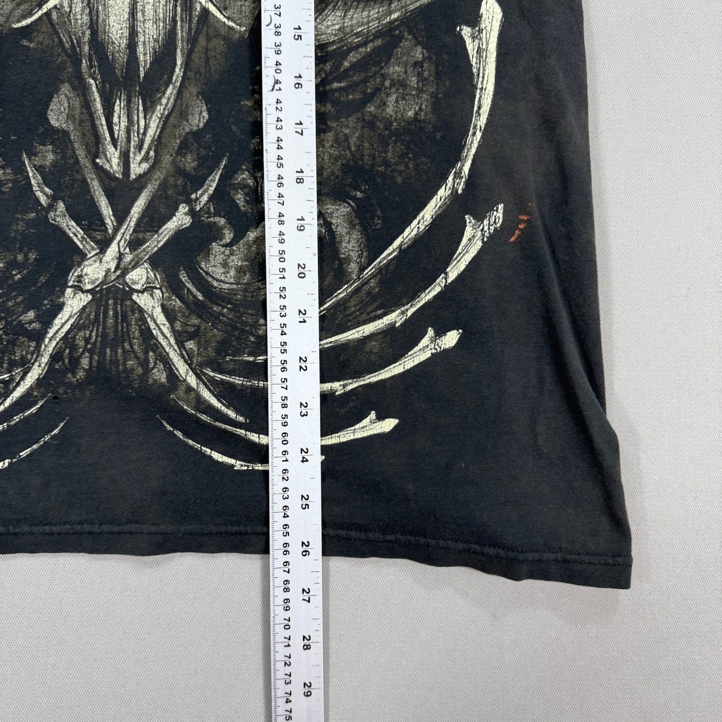 MMA Elite T-Shirt mens Large Black Graphic Skull Skeleton Grunge Distressed