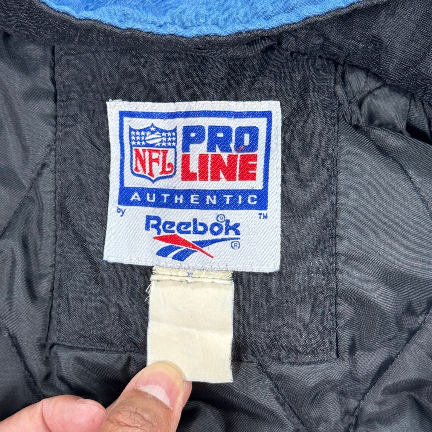 Vintage Dallas Cowboys Jacket Mens XL Black Blue NFL Pro Line Puffer Coat 90s