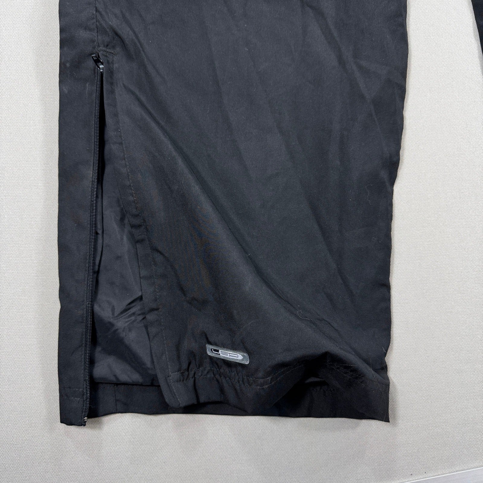 Puma Track Pants Men's Large Black Windbreaker Wide Leg Zipped Ankle Lined