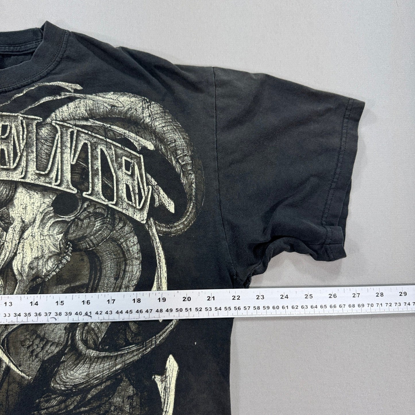 MMA Elite T-Shirt mens Large Black Graphic Skull Skeleton Grunge Distressed