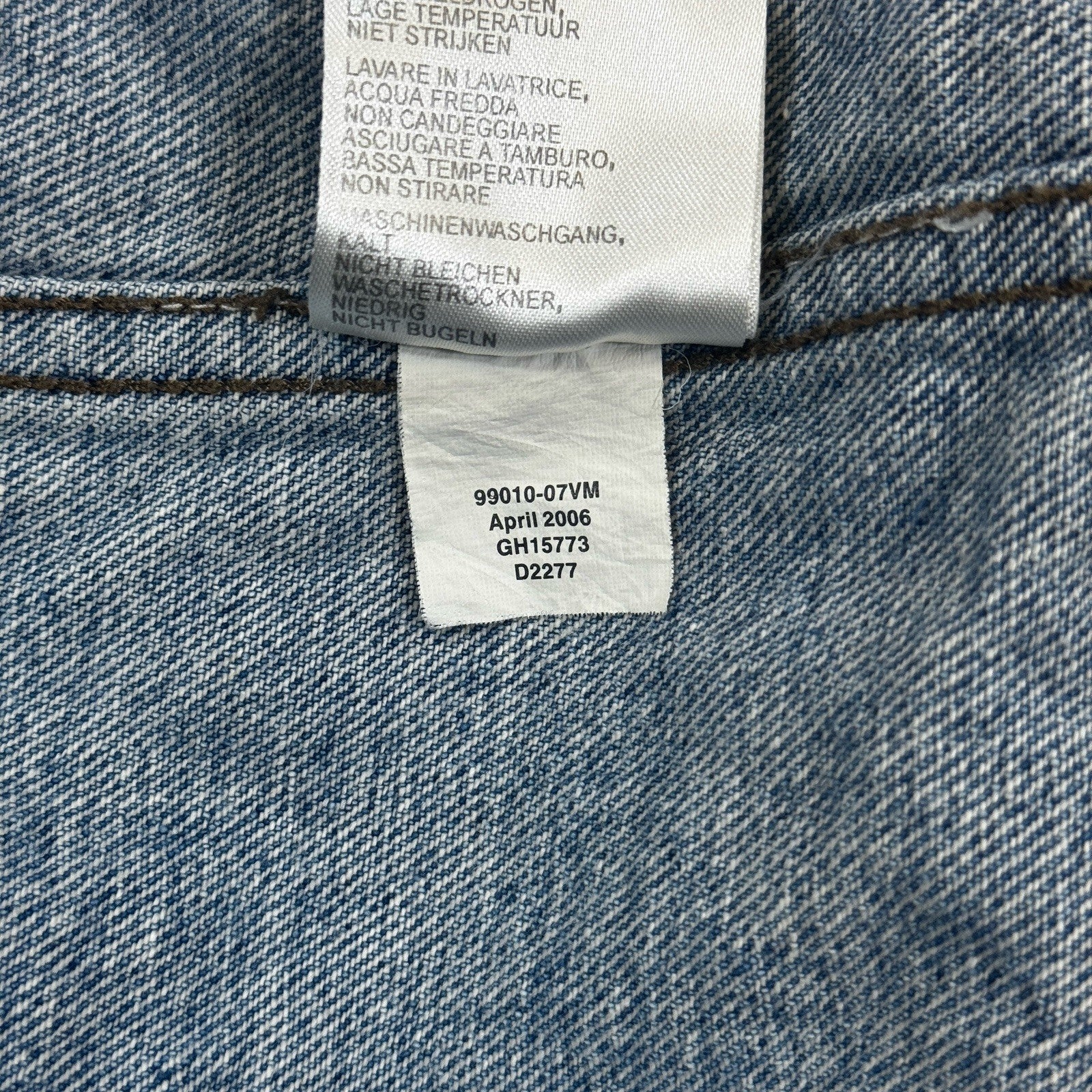 Harley Davidson Jean Jacket V-Twin Power mens Large Denim Fleece Lined 2006