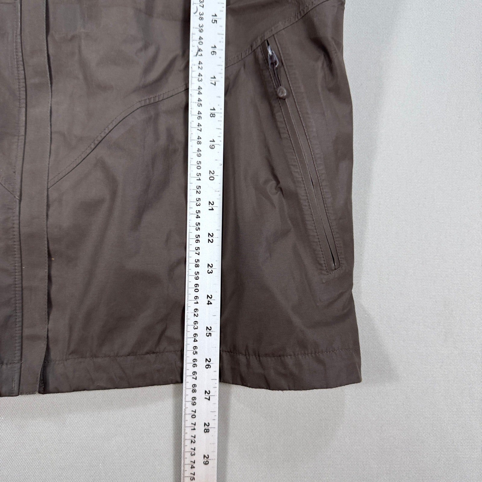 VTG Mountain Equipment Rain Jacket Womens Large Brown Full Zip Waterproof Hooded