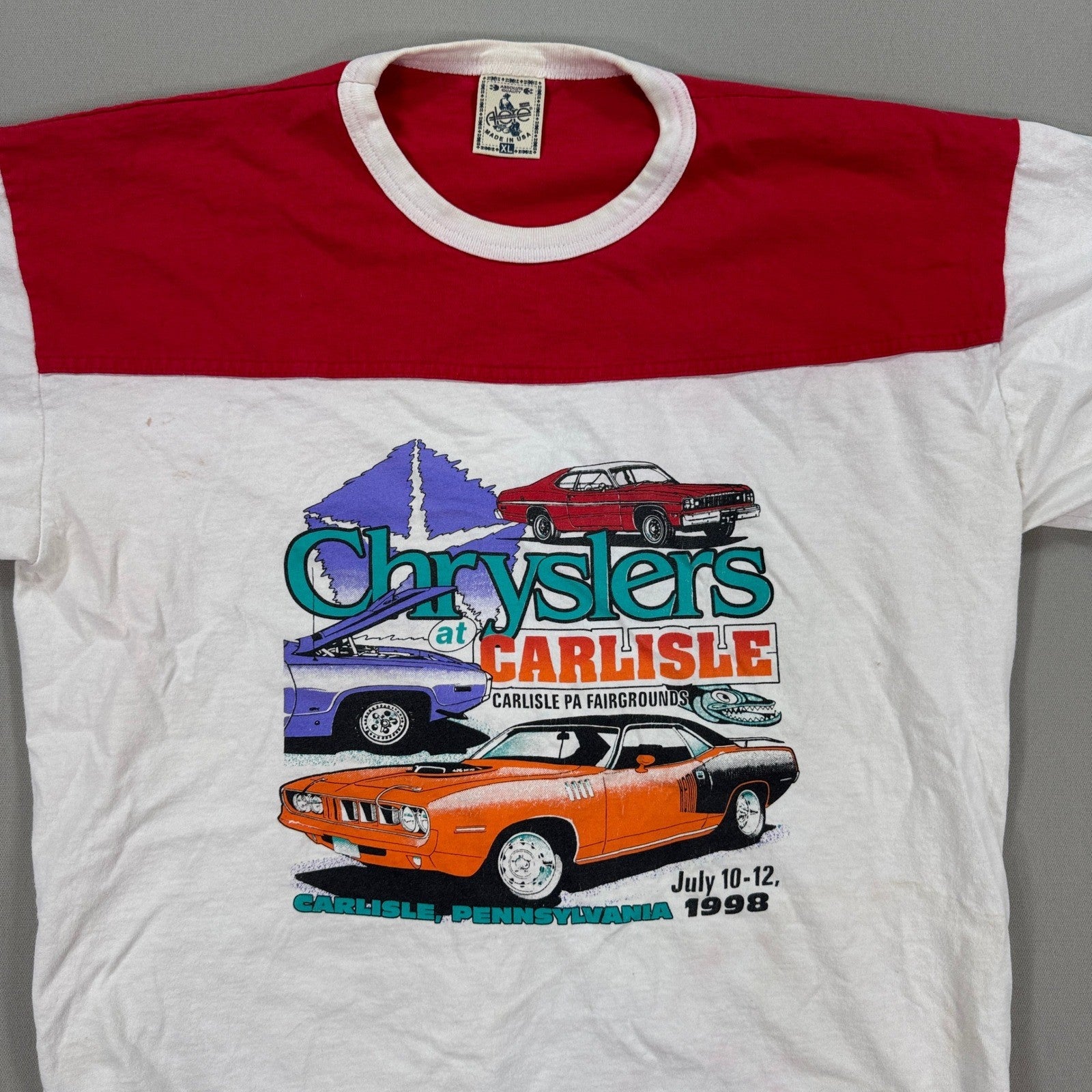 Vintage 90s Chryslers T-Shirt Carlisle PA Fairgrounds mens XL White Made In USA