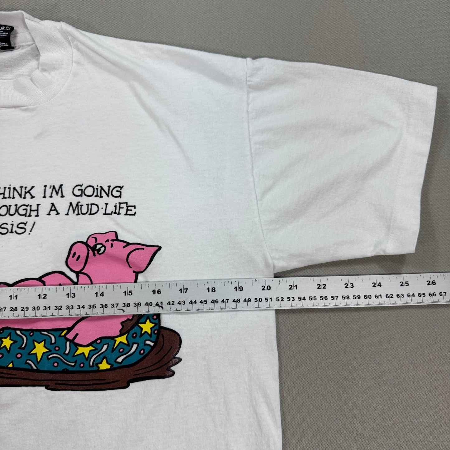 Vintage 1991 Mudlife Crisis Funny Graphic Tee Large Single Stitch Made In USA