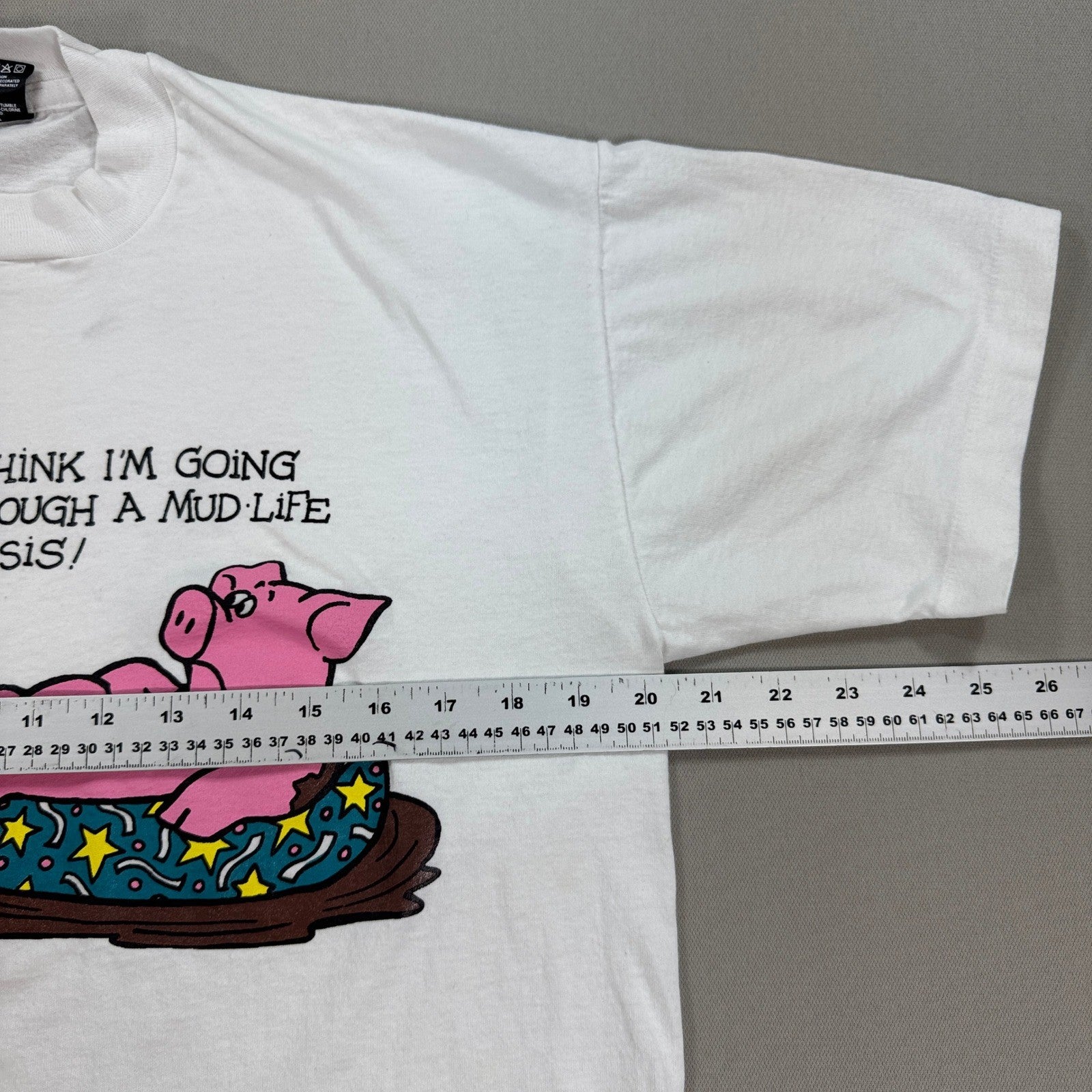 Vintage 1991 Mudlife Crisis Funny Graphic Tee Large Single Stitch Made In USA