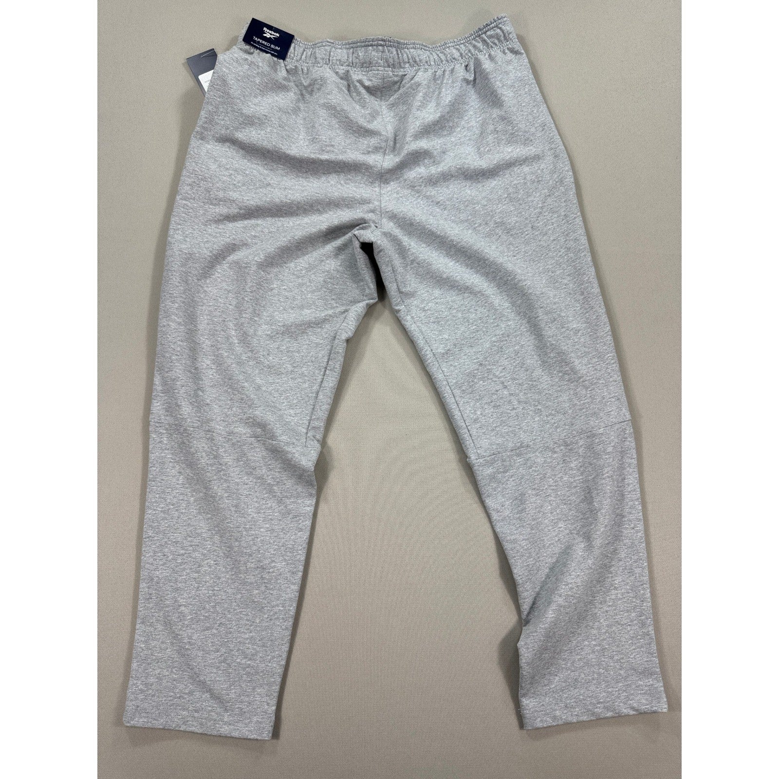 NWT Reebok Doubletime Pants mens XL Heather Gray Zip Pocket Slim Fit Drawstring