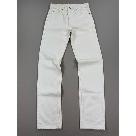 Vintage Levi's 505 Denim Jeans Womens 31x34 White Made In USA Straight Leg Y2K