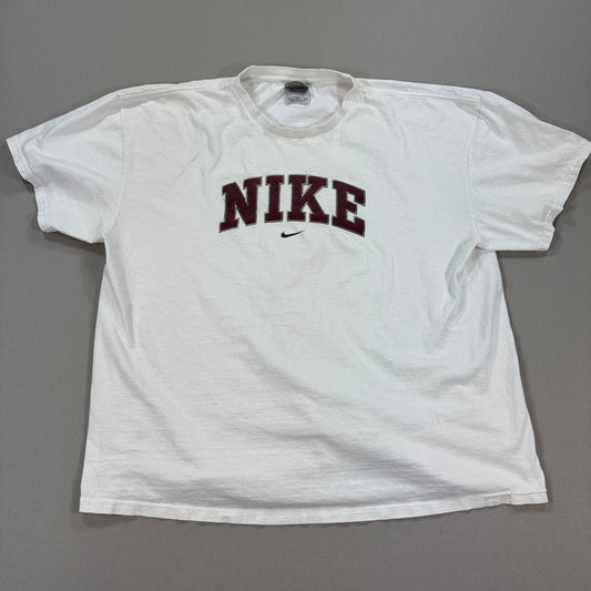 Vintage Nike Essentials T-Shirt mens 2XL White Spell Out Center Swoosh Canada