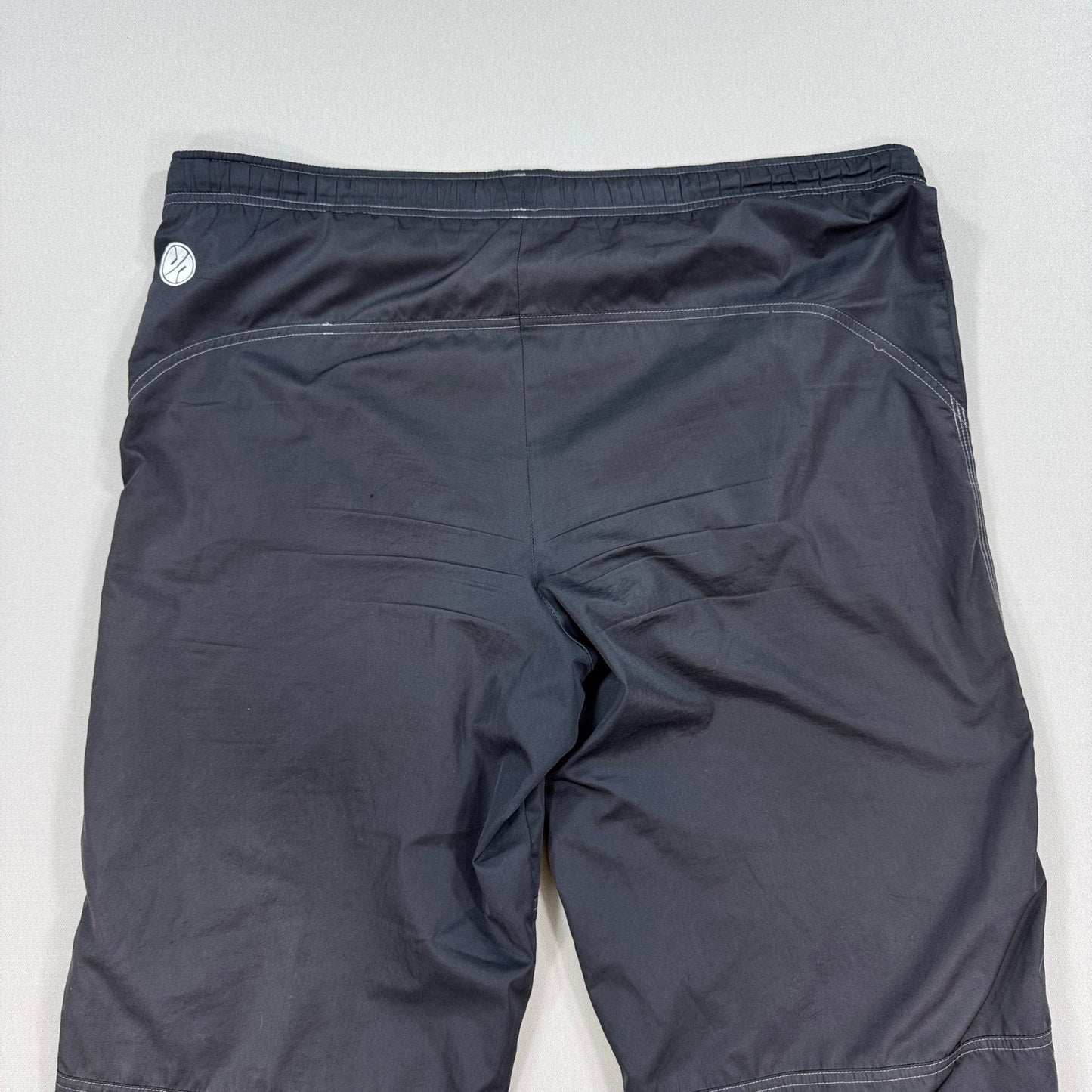 Vintage Nike Nylon Track Pants Wide Leg mens Large Windbreaker Drawstring Black