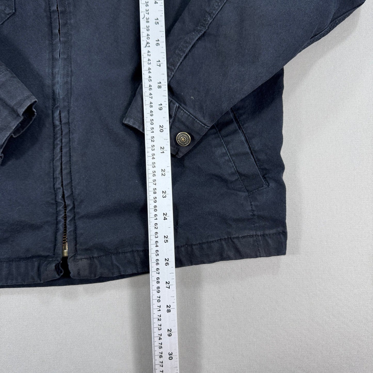 Tough Duck Jacket mens Large Black Duck Canvas Full Zip Field Barn Coat Utility