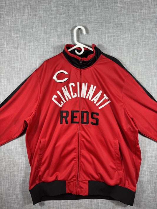 Cincinnati Reds Baseball Full Zip Sweater Long Sleeve Official Merchandise 4XL