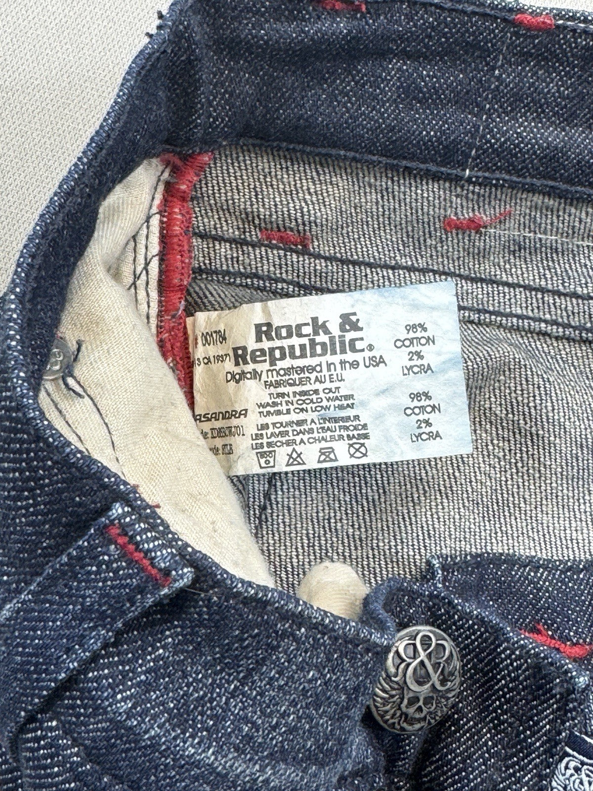 Rock & Republic Authentic Kasandra Bootcut Jeans Womens Sz 28 Denim Dark Wash