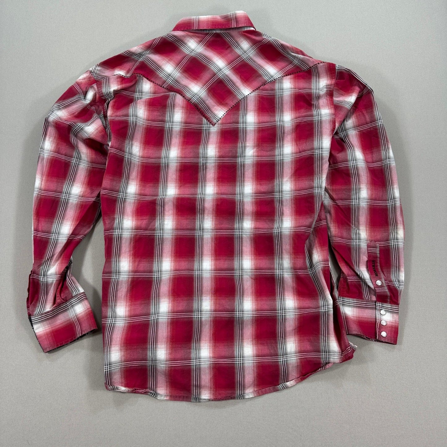 Stetson Shirt Mens XL Red Blue Plaid Western Pearl Snap Cowboy Rodeo Country