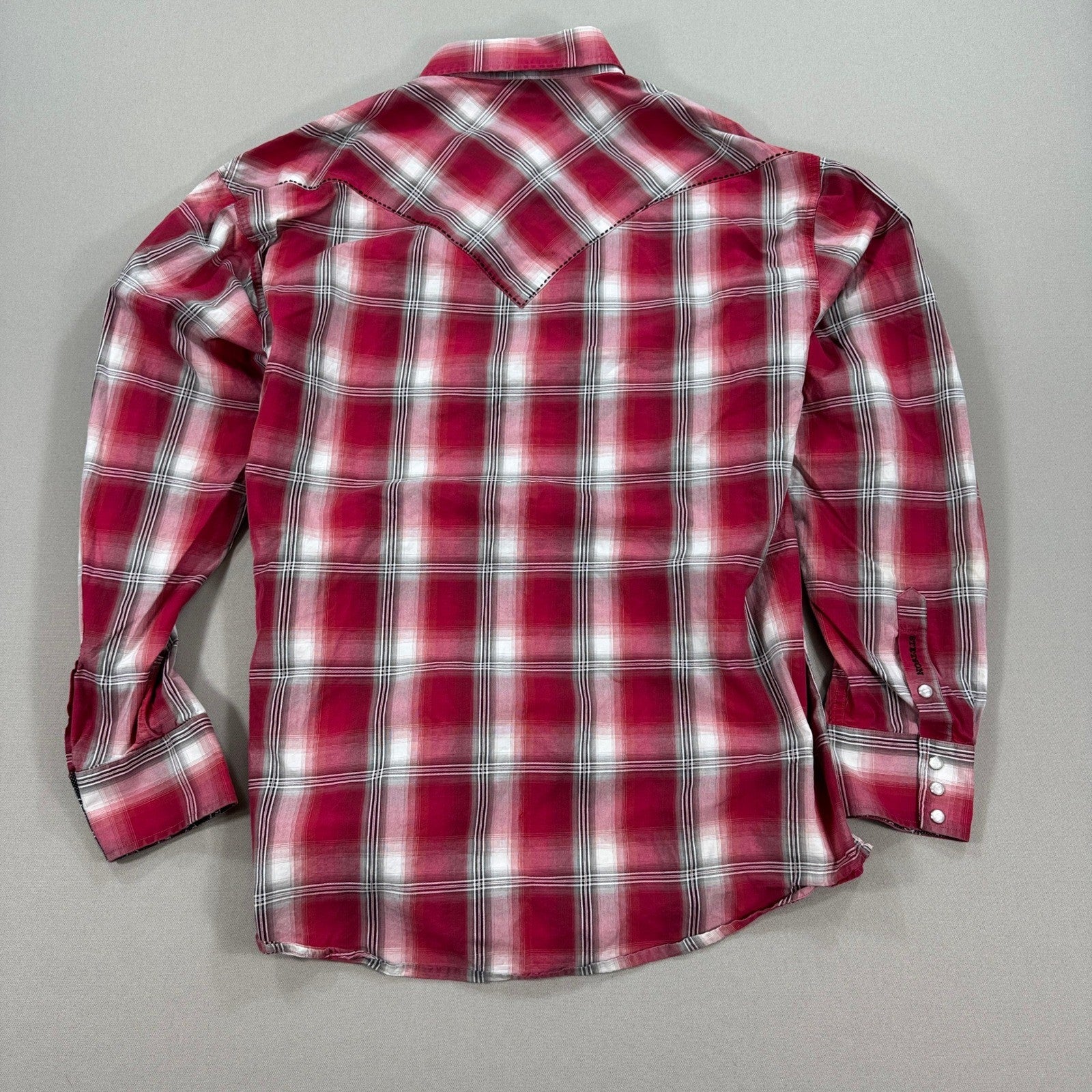 Stetson Shirt Mens XL Red Blue Plaid Western Pearl Snap Cowboy Rodeo Country